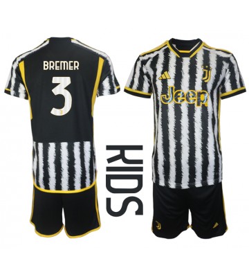 Juventus Gleison Bremer #3 Koszulka Podstawowych Dziecięca 2023-24 Krótki Rękaw (+ Krótkie spodenki)